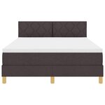 vidaXL Lit à ressorts avec matelas Marron foncé 160 x 200 cm tissu