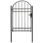 vidaXL Portail de jardin avec dessus arqué Acier 1 x 1 5 m Noir