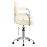 vidaXL Chaise pivotante de bureau Crème Tissu