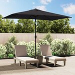 vidaXL Parasol avec mât en métal 300 x 200 cm Noir