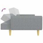 vidaXL Canapé-lit à 2 places avec repose-pied gris clair tissu
