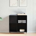 vidaXL Meuble à vinyles Chêne noir 85 x 38 x 89 cm Bois d'ingénierie