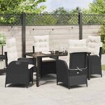 vidaXL Ensemble de salle à manger pour jardin 5 Pièces Noir polyrotin