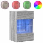 vidaXL Meubles muraux avec lumières LED pour TV 2Pièces sonoma gris 40x30x60 5cm