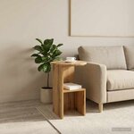 vidaXL Table d'appoint Chêne artisanal Ø 39 5 x 55 cm