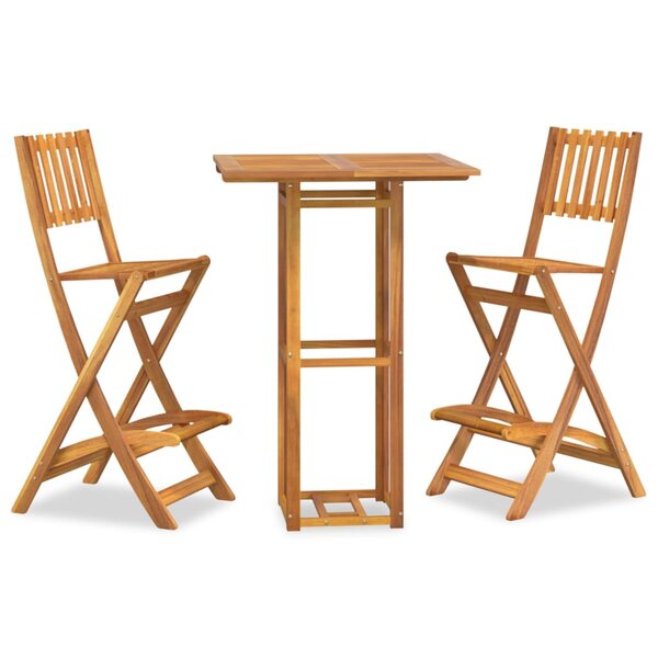 vidaXL Ensemble de bar d'extérieur 3 Pièces Bois d'acacia massif