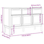 vidaXL Buffet FLORO gris 114x43x74 cm bois massif de pin