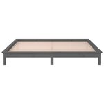 vidaXL Cadre de lit à LED sans matelas gris 140x190 cm bois massif