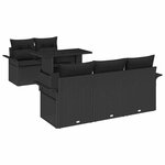 vidaXL Ensemble de canapé de jardin 6 pc Noir