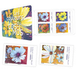 Carnet 12 timbres - Fleurs Cosmos - Lettre Verte