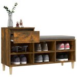 vidaXL Armoire à chaussures Chêne fumé 102x36x60 cm Bois d'ingénierie