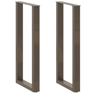 vidaXL Pieds de table de bar en forme de U  2 pièces  acier naturel  50 x (100-101) cm