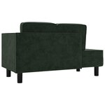 vidaXL Chaise longue avec coussins et traversin vert foncé velours
