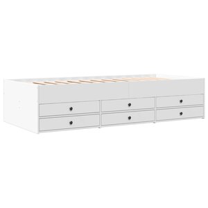 vidaXL Lit de jour avec tiroirs blanc 75x190 cm bois d'ingénierie