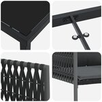 vidaXL Ensemble de salle à manger de jardin 5 pièces avec coussins noirs en poly rattan