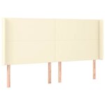 vidaXL Tête de lit avec oreilles Crème 163x16x118/128 cm Similicuir