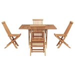 vidaXL Ensemble de salle à manger pour jardin Marron Teck massif