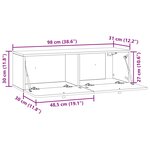vidaXL Meuble TV mural Blanc 98 x 31 x 30 cm Bois d'ingénierie