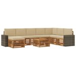 vidaXL Ensemble de canapés d'extérieur 9 pc Naturel et Beige