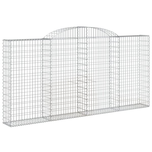 vidaXL Panier de gabions arqué 300x30x140/160 cm Fer galvanisé