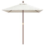 vidaXL Parasol de jardin avec mât en bois sable 198x198x231 cm