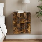 vidaXL Cabinet de chevet mural Chêne fumé 34 5 x 33 x 40 cm