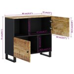vidaXL Buffet avec 2 portes 80x33x75 cm bois massif de manguier