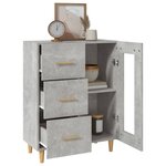 vidaXL Buffet gris béton 69 5x34x90 cm bois d'ingénierie