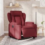 vidaXL Fauteuil inclinable électrique Rouge bordeaux Tissu