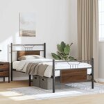 vidaXL Cadre de lit sans matelas chêne marron 80x200cm bois ingénierie