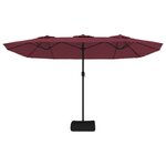 vidaXL Parasol de jardin à double tête avec LED rouge bordeaux