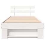vidaXL Cadre de lit Blanc 75 x 190 cm Bois massif en pin