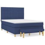 vidaXL Sommier à lattes de lit avec matelas Bleu 140x200 cm Tissu