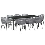 vidaXL Ensemble de salle à manger pour jardin 9 pc Anthracite
