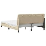 vidaXL Lit avec matelas crème 160x200 cm tissu