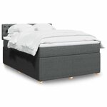 vidaXL Sommier à lattes de lit avec matelas Gris foncé 160x200cm Tissu