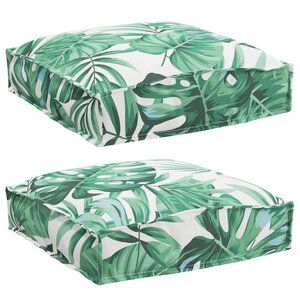 vidaXL Coussins de palette pour siège 2 Pièces Motif feuilles 40x40x8 cm Tissu Oxford