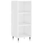 vidaXL Buffet haut Blanc brillant 34 5x34x180 cm Bois d'ingénierie