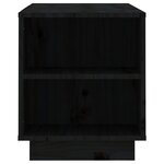 vidaXL Meuble TV Noir 110x35x40 5 cm Bois de pin massif