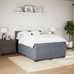 vidaXL Sommier à lattes de lit et matelas Gris foncé 140x200cm Velours