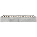 vidaXL Cadre de lit et tiroirs gris béton 90x190 cm bois d'ingénierie
