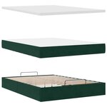 vidaXL Cadre de lit ottoman avec matelas vert foncé 140x200 cm velours