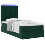 vidaXL Cadre de lit ottoman avec matelas vert foncé 100x200 cm velours