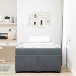 vidaXL Cadre de lit avec matelas Gris foncé 120 x 200 cm tissu
