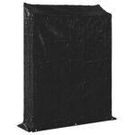 vidaXL Portant de bois de chauffage et housse de pluie acier galvanisé