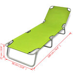 vidaXL Chaise longue pliable acier enduit de poudre vert pomme