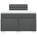 vidaXL Sommier à lattes de lit avec matelas gris foncé 120x190cm tissu