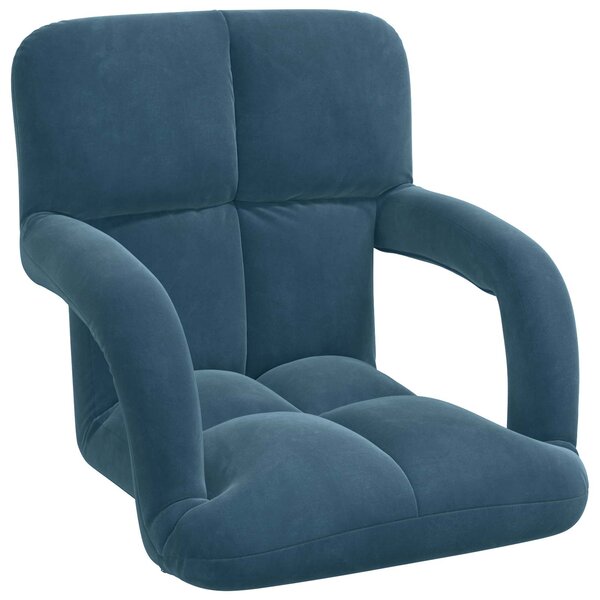 vidaXL Fauteuil de sol ajustable Bleu Velours