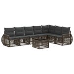 vidaXL Ensemble de canapé de jardin 8 pc Gris et Gris foncé polyrotin