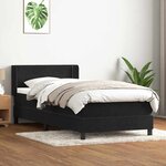 vidaXL Sommier à lattes de lit avec matelas noir 80x220 cm velours